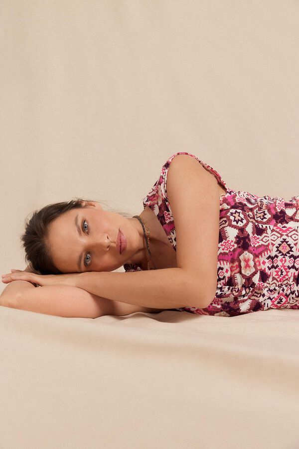Slowlove Vestido malha estampado franzido Multicolorido