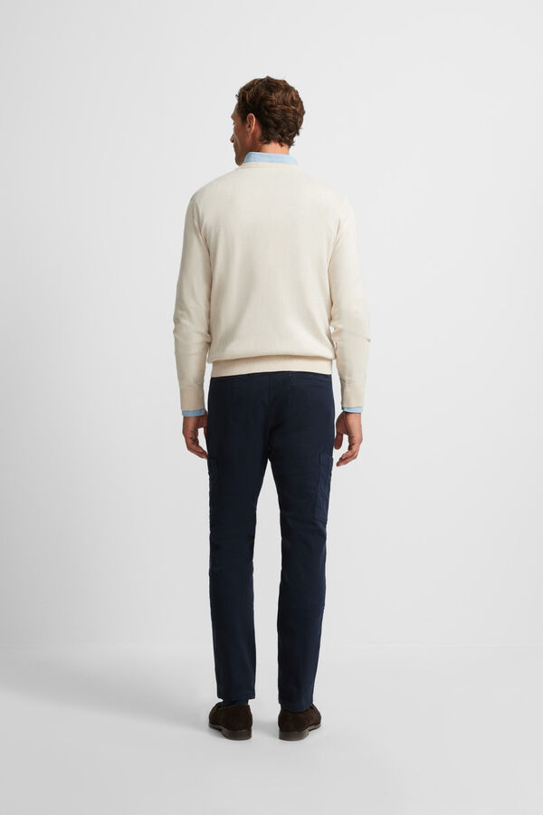 Silbon Plain V neck sweater Beige