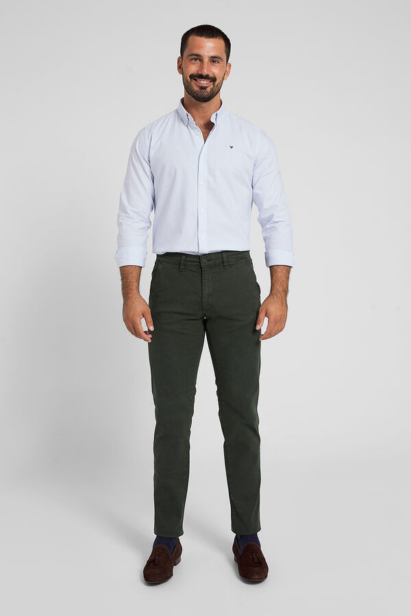 Silbon Pantal&oacute;n sport chino casual verde botella Verde oscuro