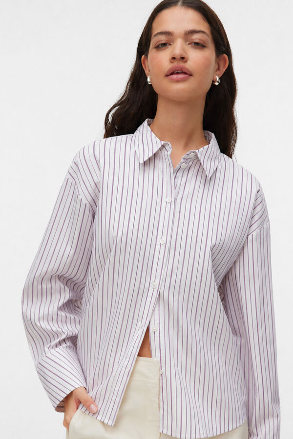 Vero Moda Striped relaxed fit shirt White