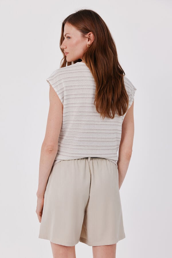Cortefiel T-shirt com estrutura de riscas Tostado
