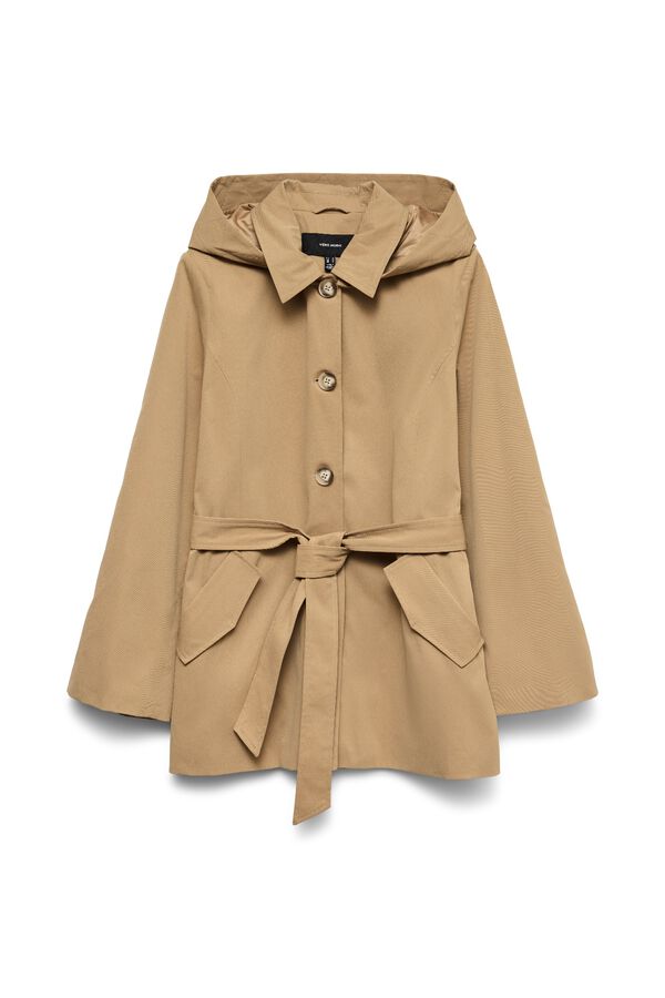 Vero Moda Gabardina midi Castanho