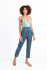 Cortefiel Women's printed ankle-length trousers Blue
