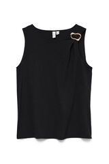 Vero Moda Top sin mangas detalle hebilla Negro