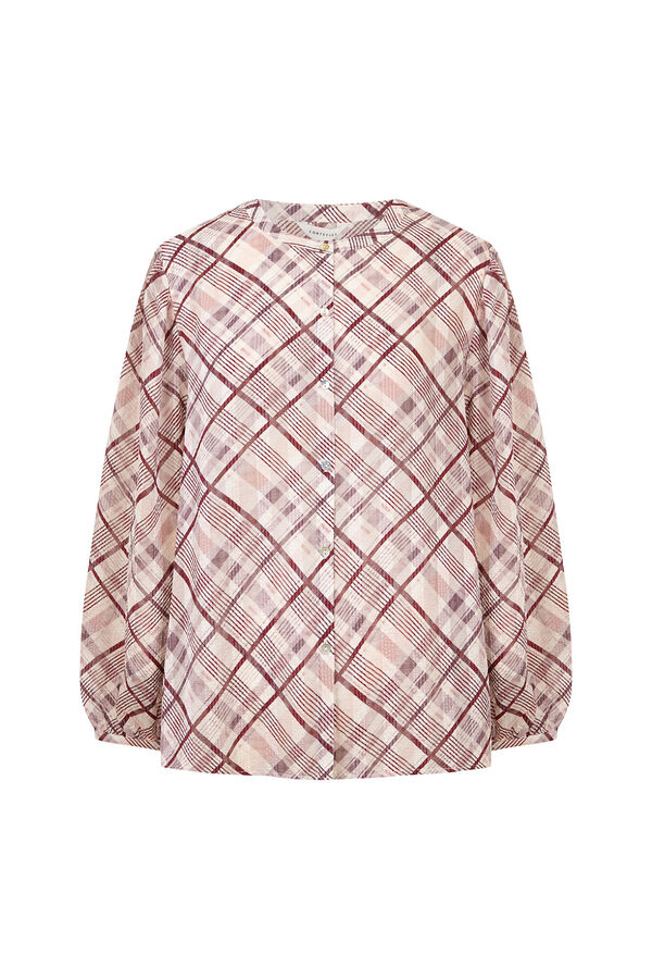 Cortefiel Plaid print blouse Printed purple