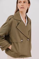 Cortefiel Short trench coat Kaki