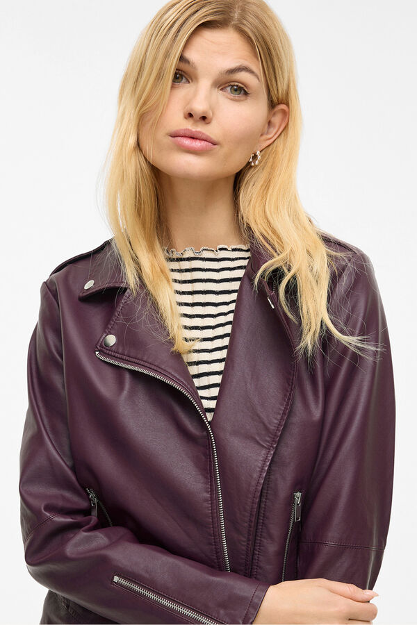 Vila Chaqueta biker polipiel Morado