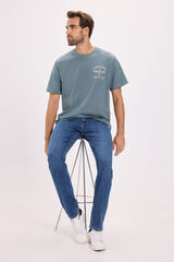 Jack & Jones T-shirt básica com estampado frontal Azul