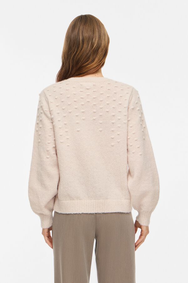 Vila Camisola de malha com textura bobble Tostado