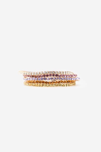 Cortefiel Strass bracelets pack Multicolour