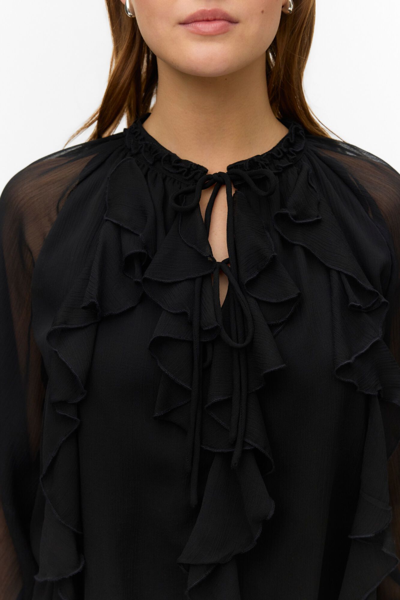 Vero Moda Blusa de manga comprida com folhos