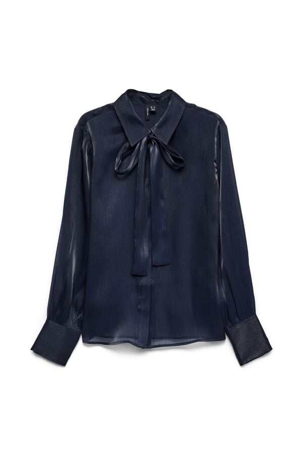 Vero Moda Semi-sheer tie blouse Navy