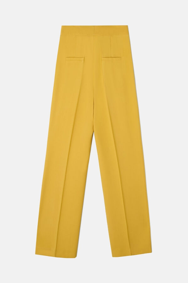 Silbon Calças plissadas Amarelo