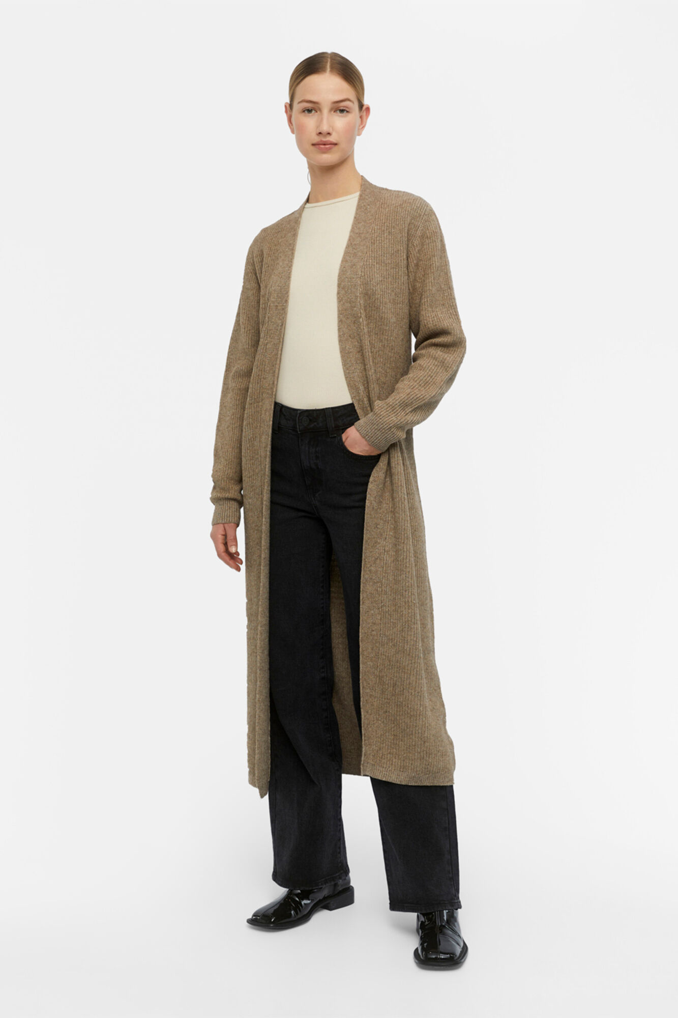 Long jersey knit cardigan Cardigans Cortefiel