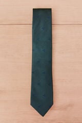 OOTO Natural silk tie Dark green