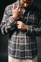 OOTO Sobrecamisa xadrez Cinzento