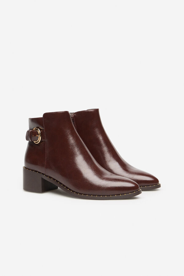 Cortefiel Low ankle boot Maroon