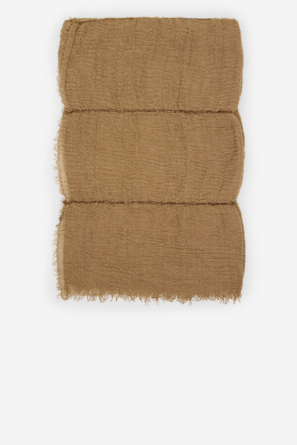 Cortefiel Lurex striped scarf Nude