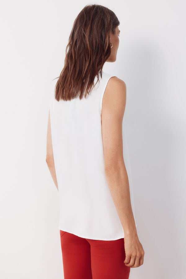 Cortefiel Fluid pleated blouse White