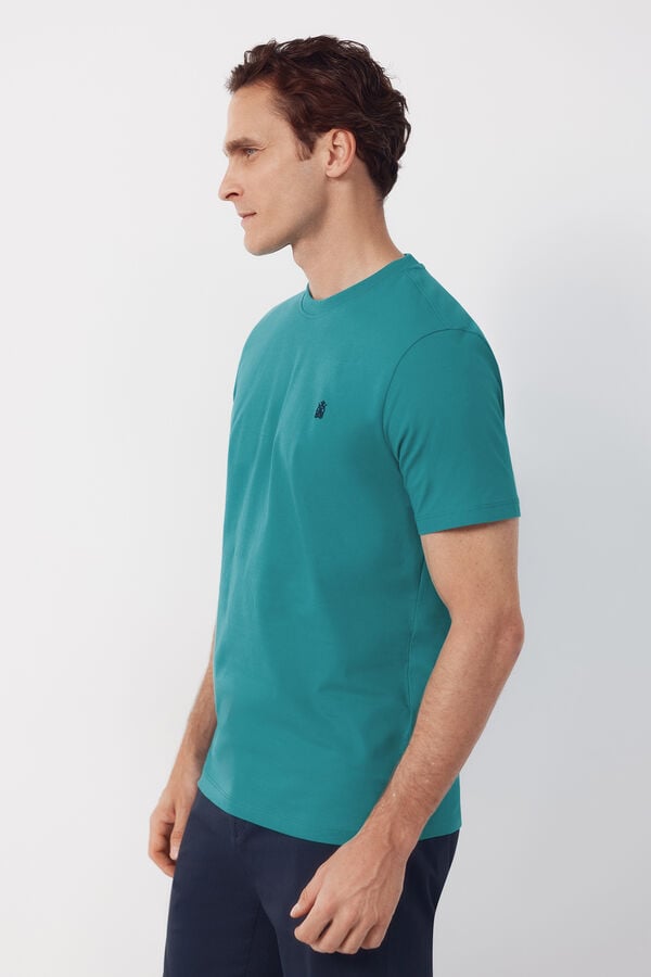 Cortefiel Plain T-shirt Green