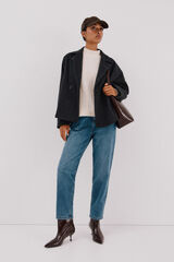 Cortefiel Short unstructured coat Dark grey