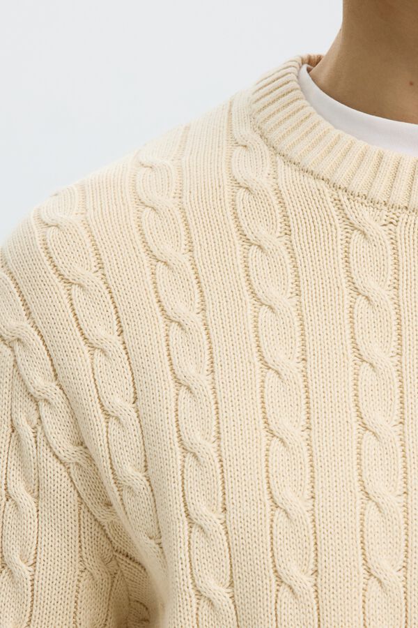 Selected Camisola de oitos 100% algod&atilde;o org&acirc;nico Tostado