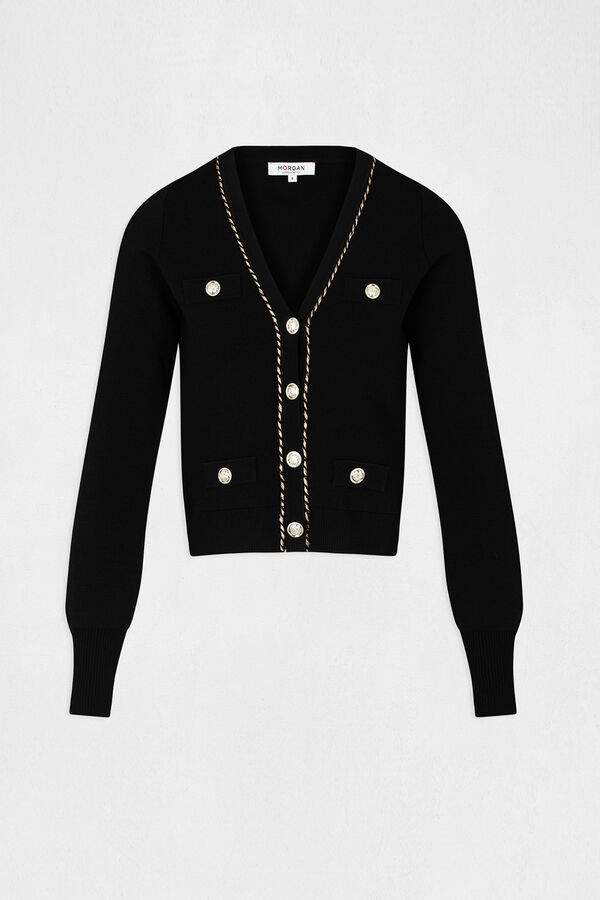 Morgan C&aacute;rdigan manga larga abotonado Negro