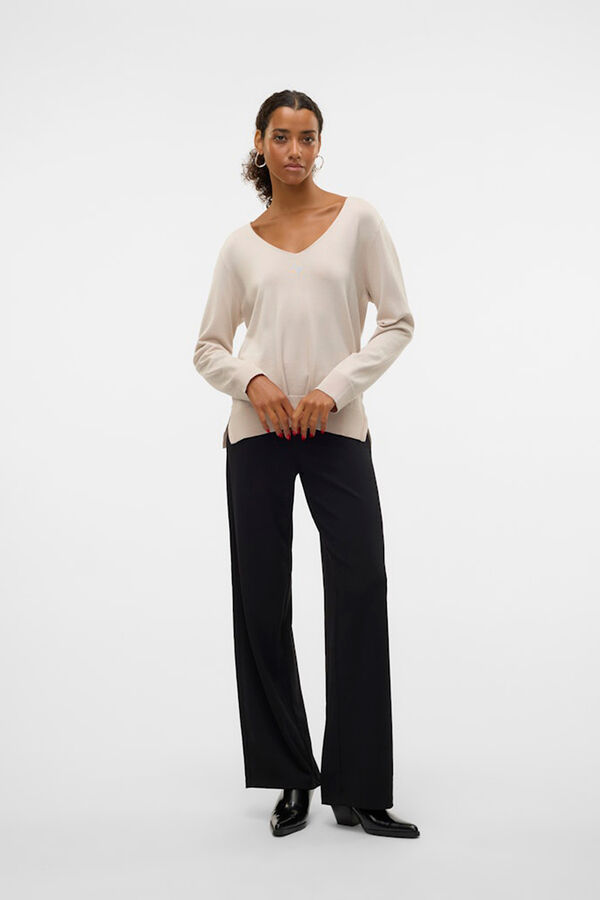 Vero Moda Camisola gola em bico Tostado