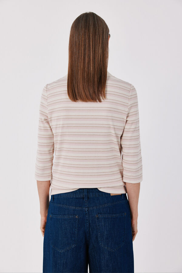 Cortefiel Striped polo shirt Beige