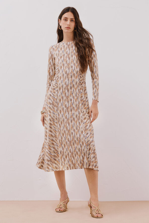Cortefiel Printed gathered dress Multicolour