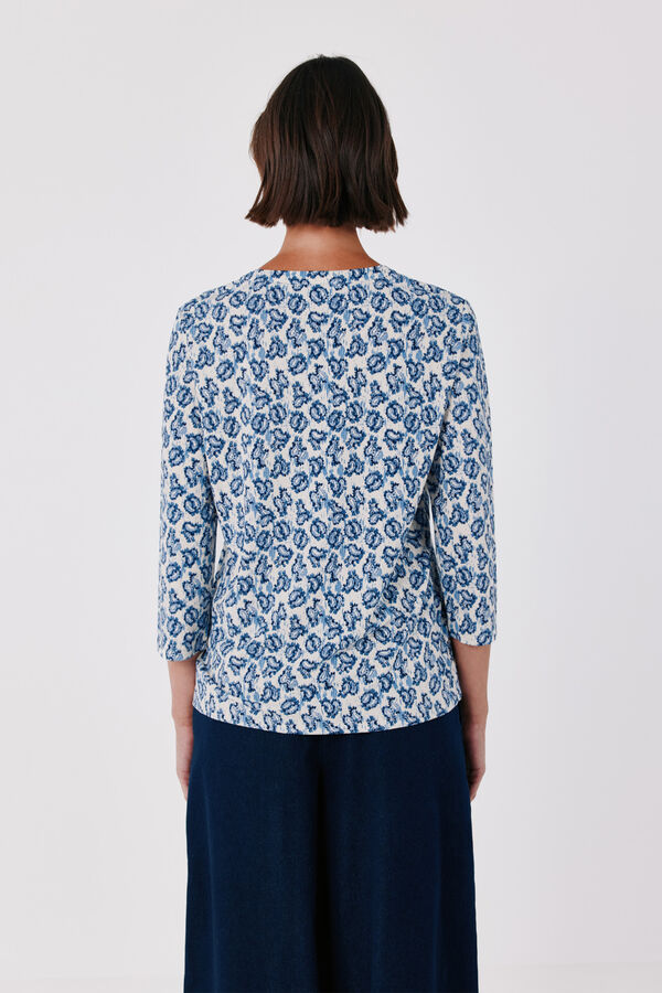 Cortefiel Henley T-shirt Printed white