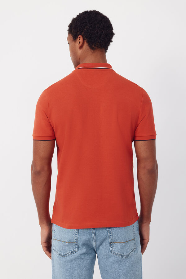 Cortefiel Polo shirt with tips Coral
