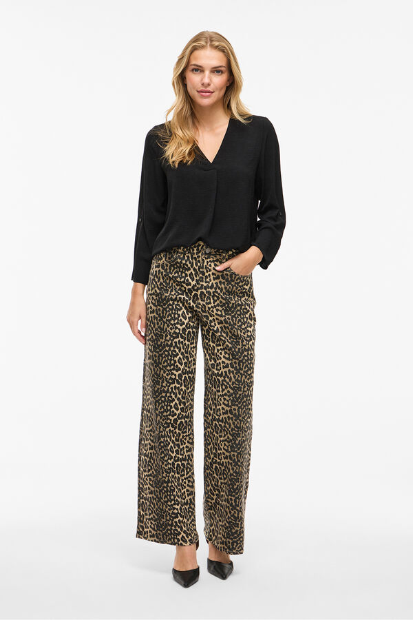 Vila 3/4 sleeve blouse Black