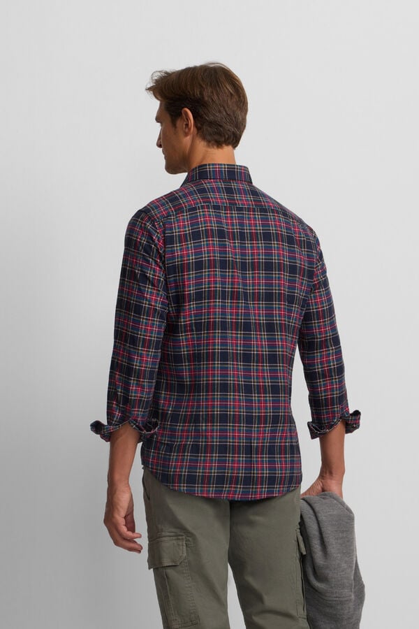 Silbon Camisa esportiva xadrez tartan bicolor Granada