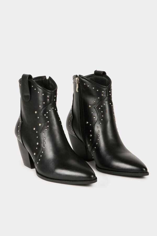 Cortefiel Botines estilo western Negro