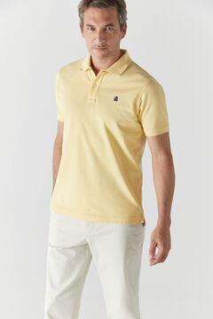 Cortefiel Short-sleeved piqué polo shirt Yellow