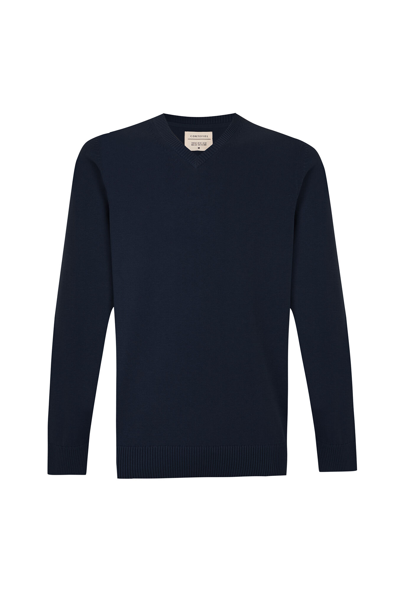 Cortefiel Cotton fine knit V-neck jumper