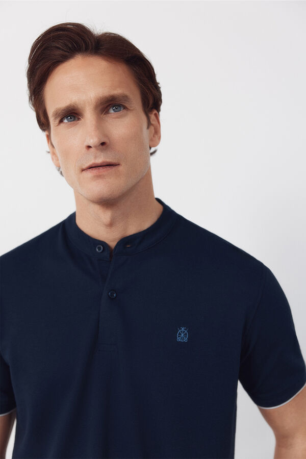 Cortefiel Polo gola mao Azul