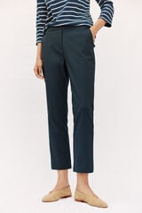 Cortefiel Straight trousers with elasticated back Navy