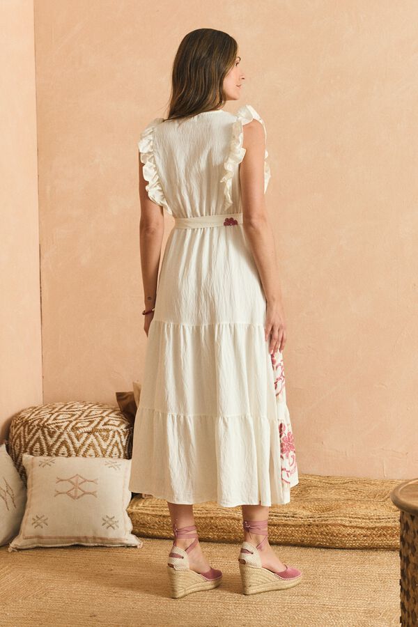 Pol&iacute;n Et Moi Vestido Flor Ail&eacute;n Estampado blanco