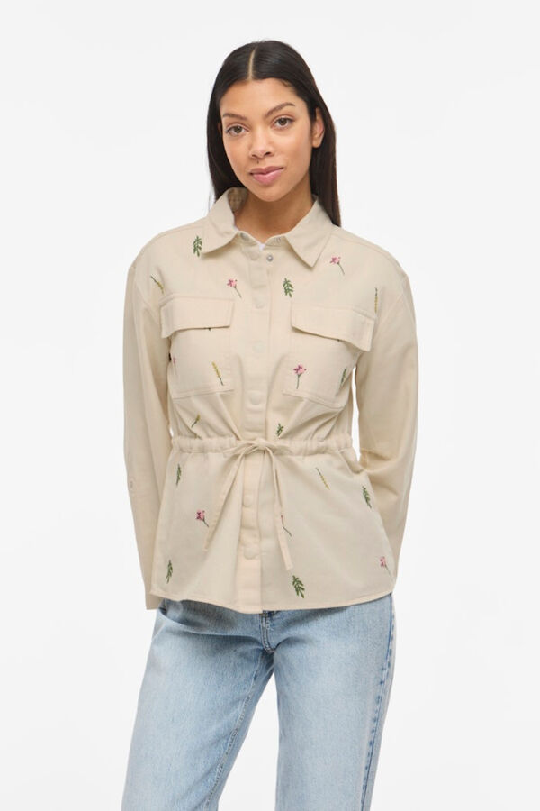 Vila Organic cotton women's safari jacket Beige