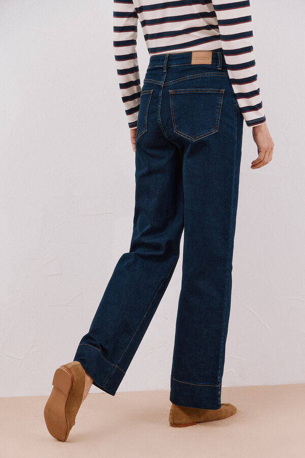Cortefiel Palazzo pants with buttons  Blue