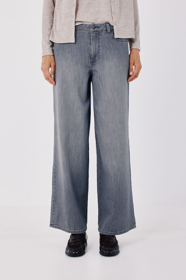 Cortefiel Long palazzo jeans Dark grey