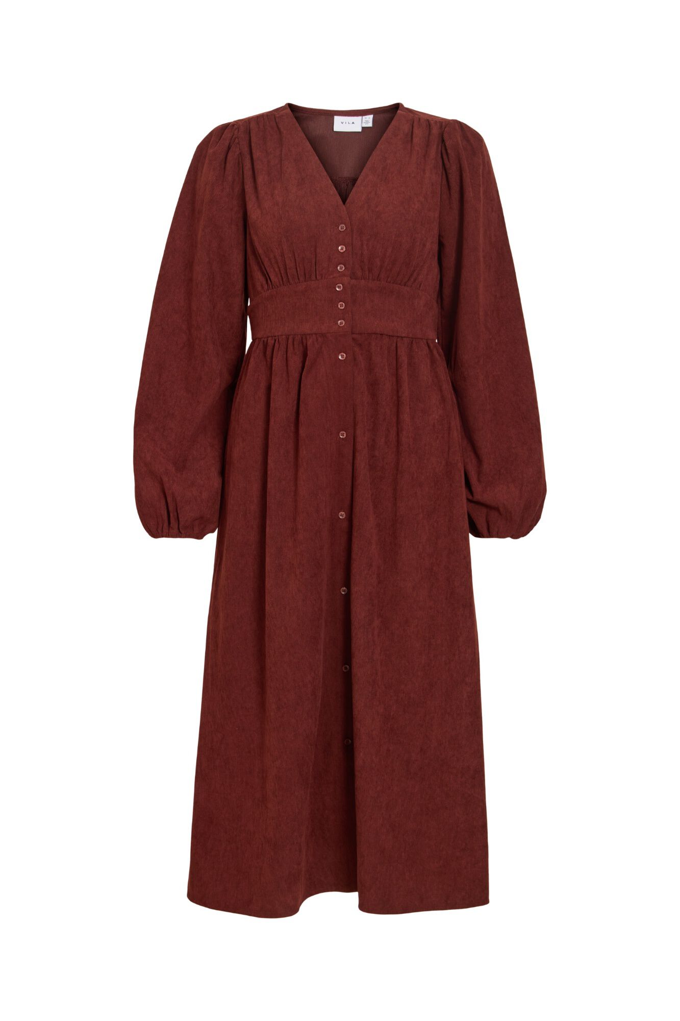 Vila Vestido comprido abotoado