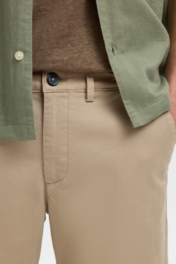 Selected Chino Bermuda shorts Nude