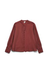 Vero Moda Long sleeve openwork details shirt Brown