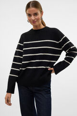 Cortefiel Striped jumper Black