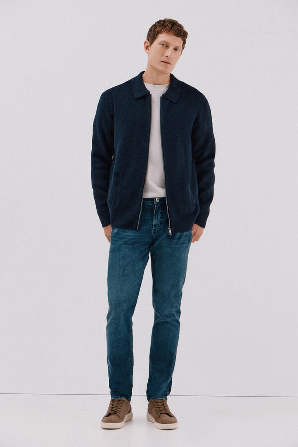 Cortefiel Textured knit jersey-knit  Navy