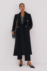 Cortefiel Long coat Italian fabric Black