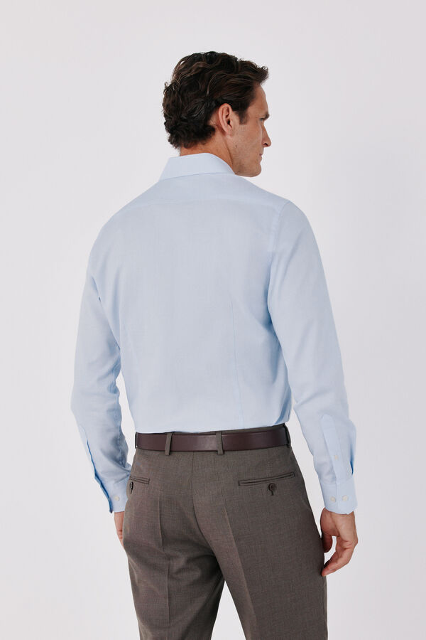 Cortefiel Camisa de vestir otomano slim fit f&aacute;cil de passar a ferro Azul